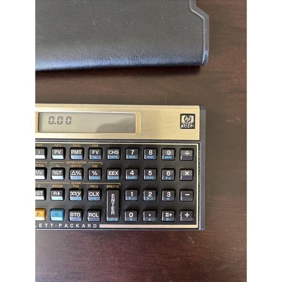 Vintage Hewlett Packard HP 12C Financial Calculator Gold w/Case WORKING - Picture 3 of 10